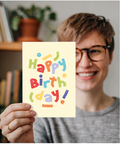 Playful Geometric Happy Birthday