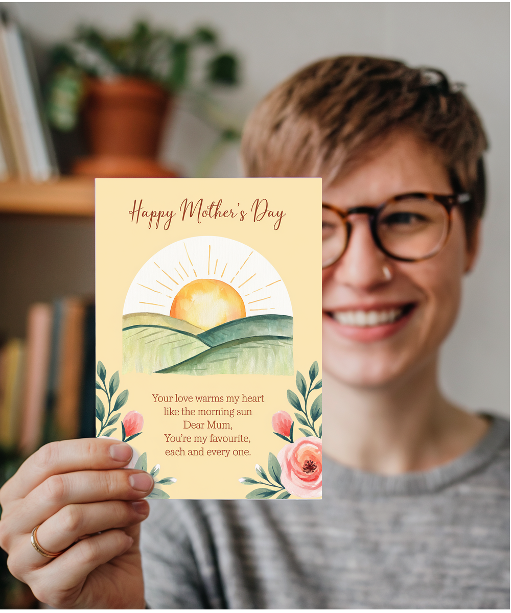 Mother's Day Card Dear mum poem sun from son