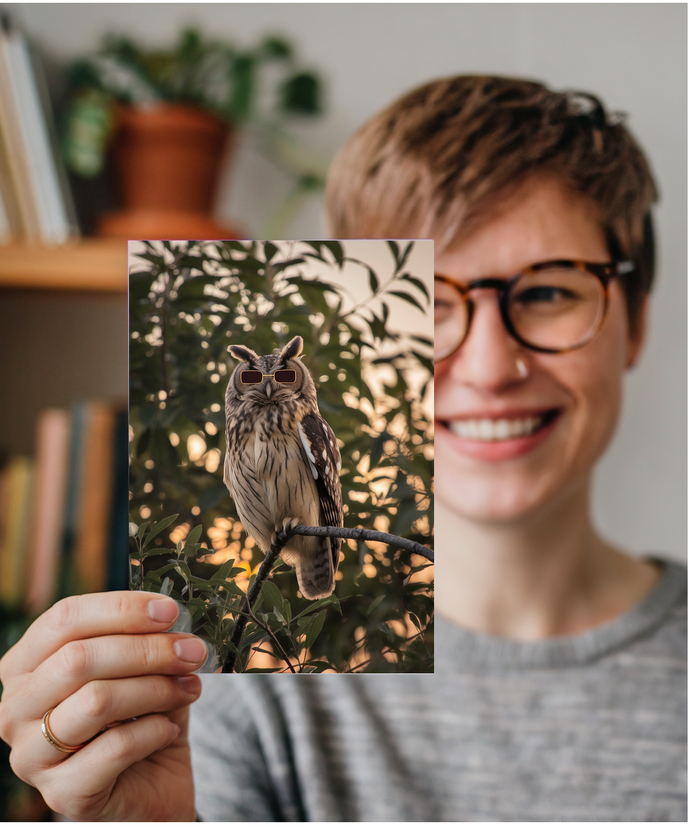 Owl in Tiny Sunglasses