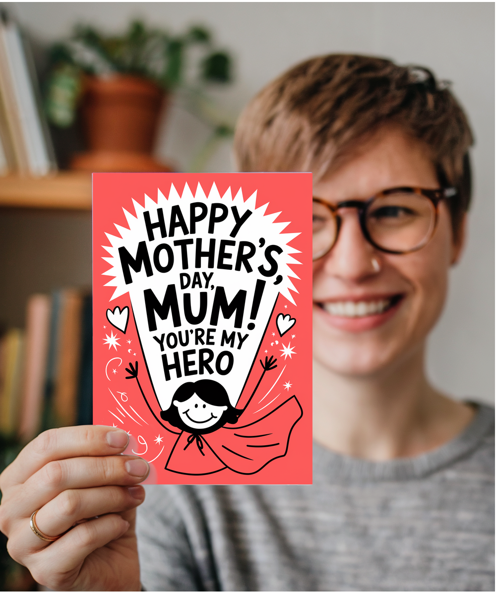 Mother's Day Card Mum You're My Hero from son