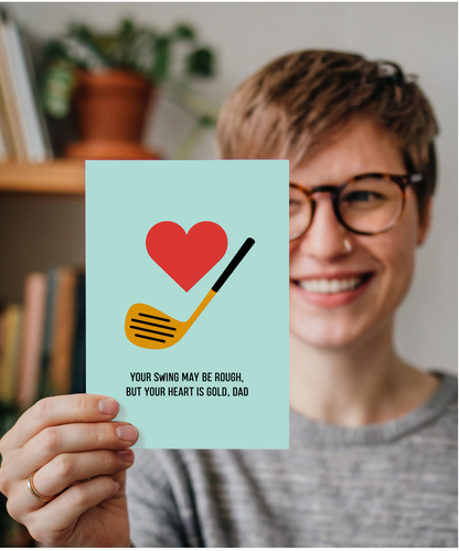 Happy Birthday Card Your Heart is Gold Golf for Dad