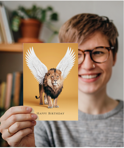 Birthday Card Lion With Wings