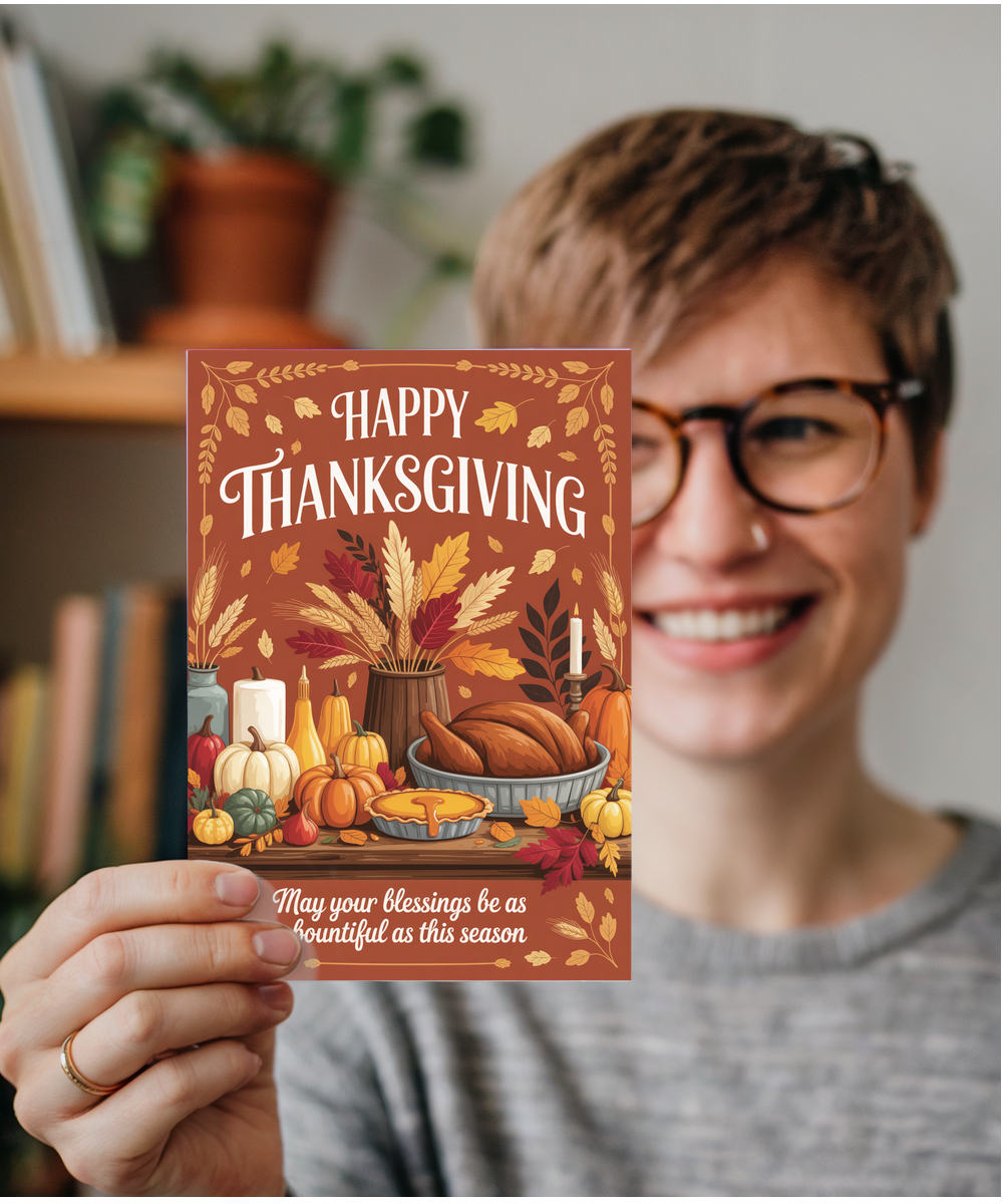 Happy thanksgiving card may your blessings