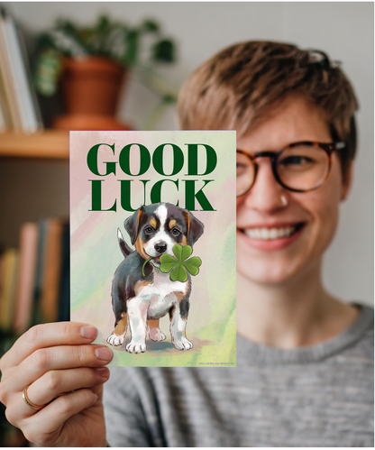 Good Luck - Puppy with a Lucky Charm