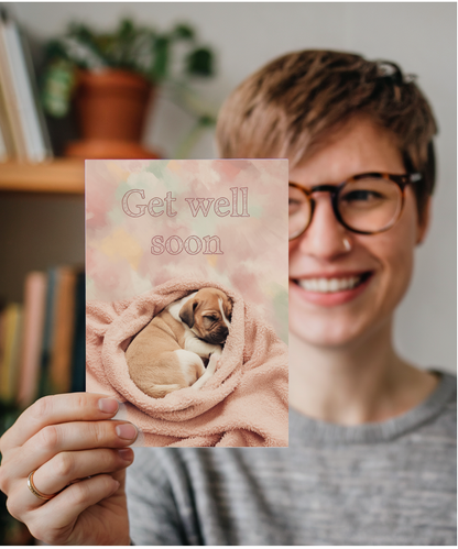 Get Well Soon - Puppy in a Blanket