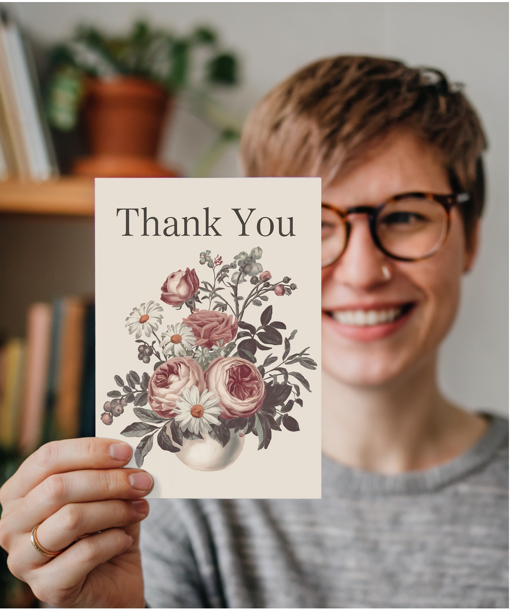 Thank You - Vintage Floral Arrangement