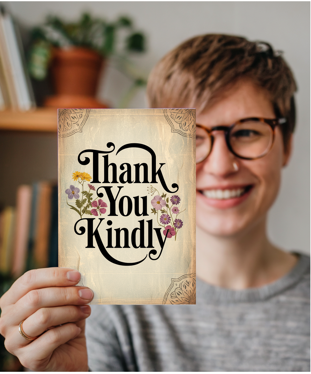 Thank You Kindly Card Vintage