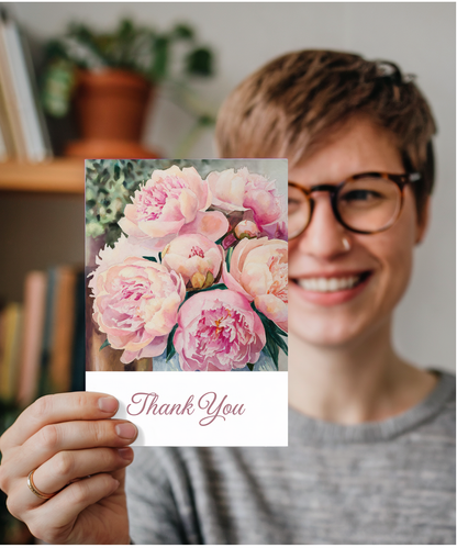 Thank You - Watercolor Peonies