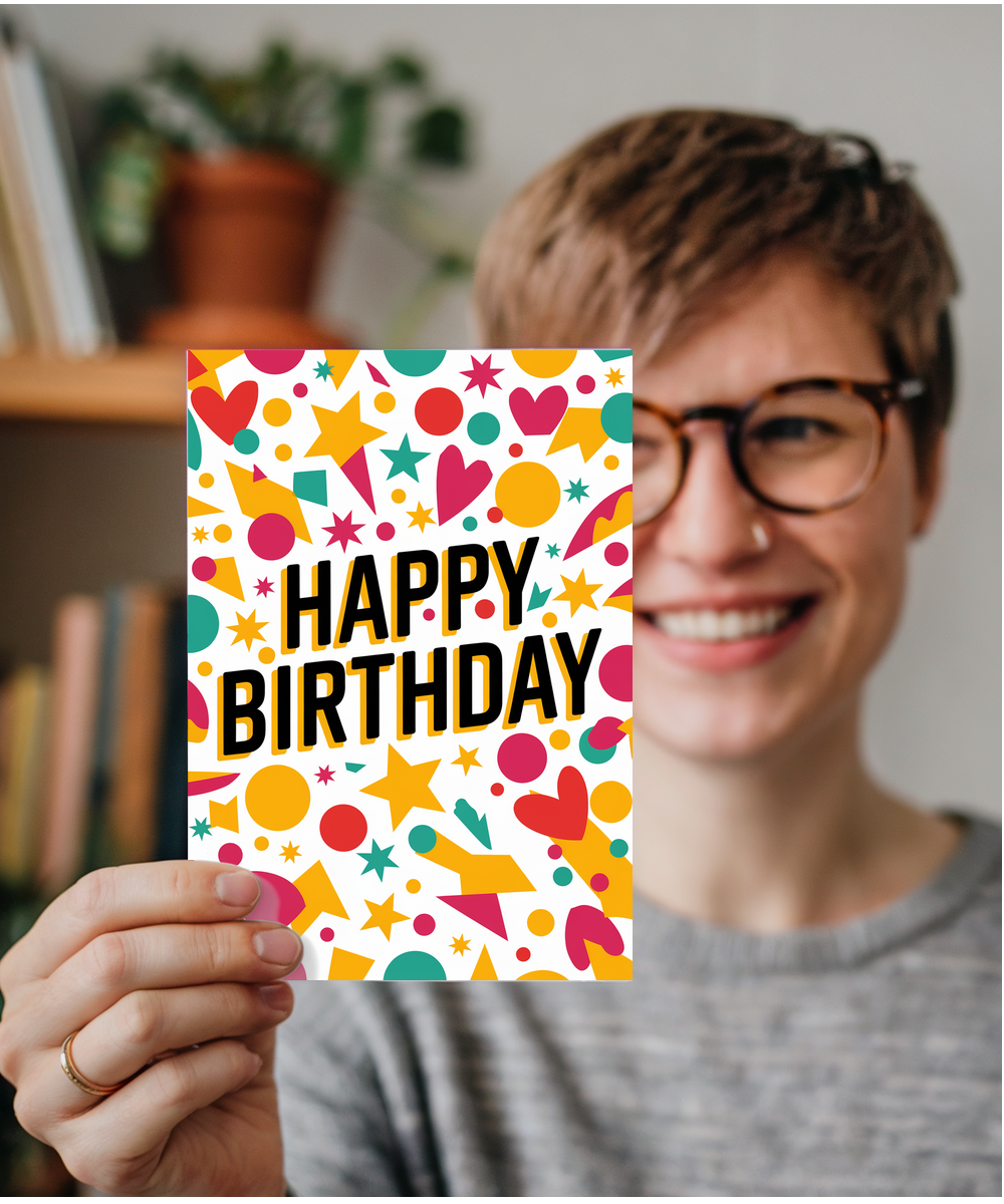 Vibrant Confetti on a White Background
