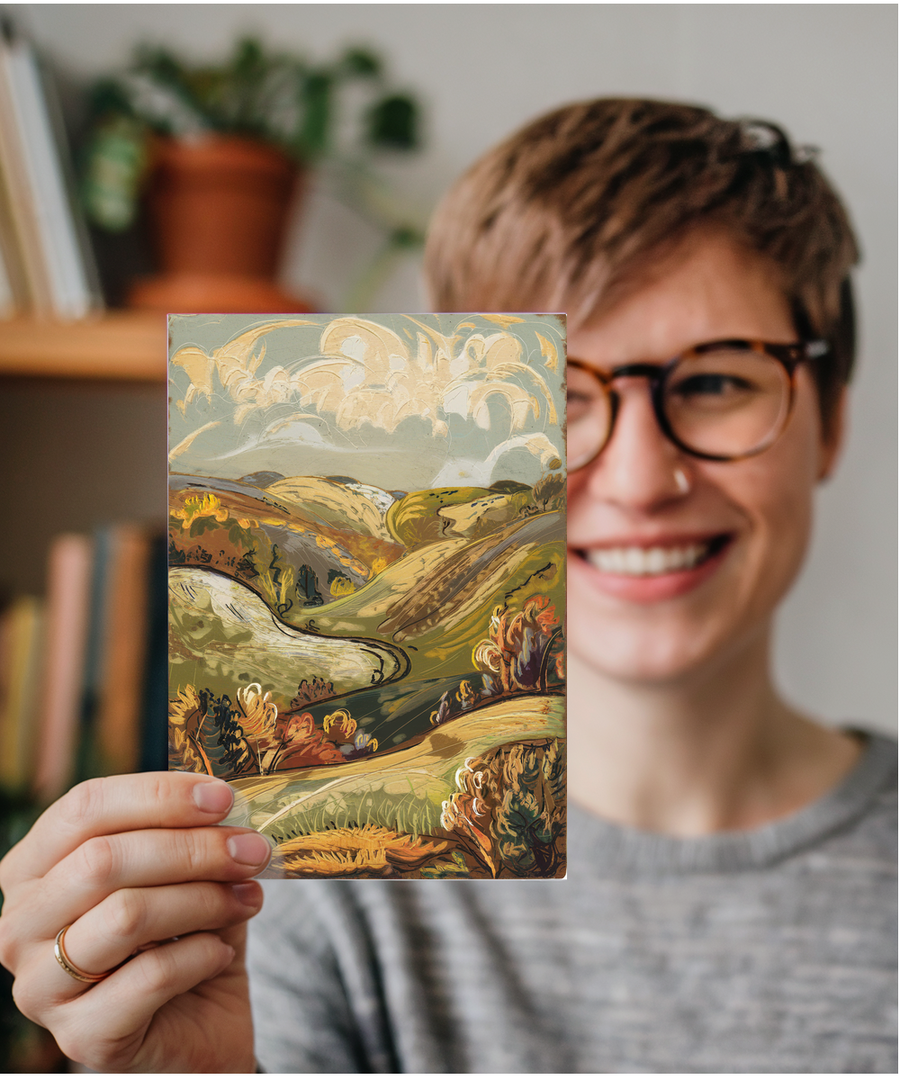 Rolling Hills Painting Card