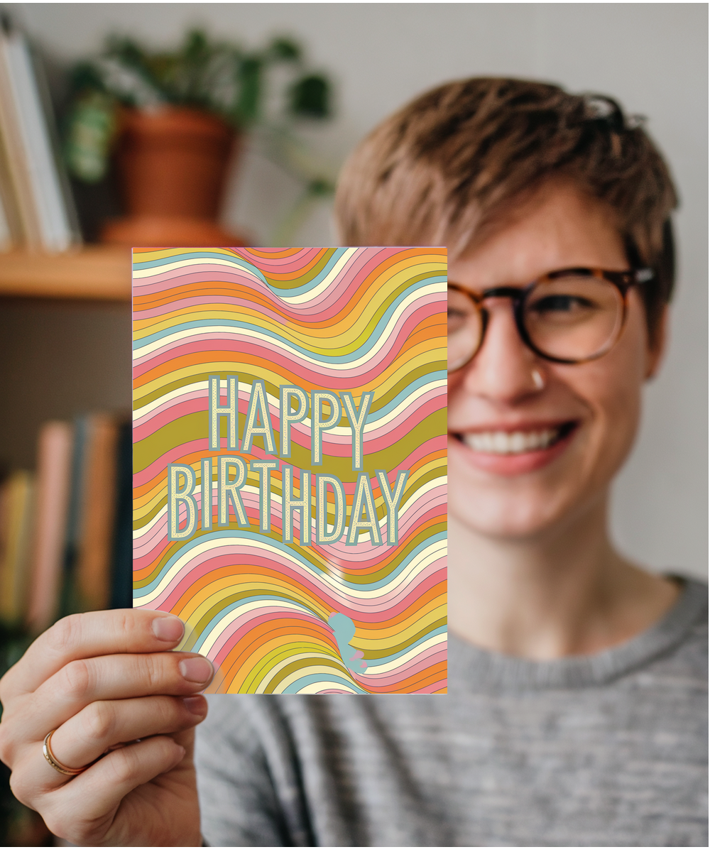 Wavy Line Art with Bright Colors