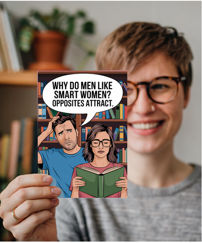 Why do men like smart women? Opposites attract.