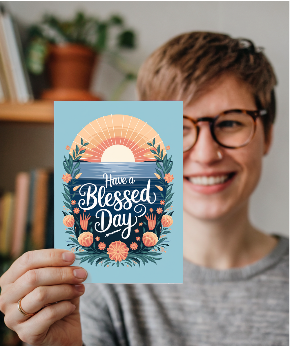 Have a Blessed Day Card serene sunrise