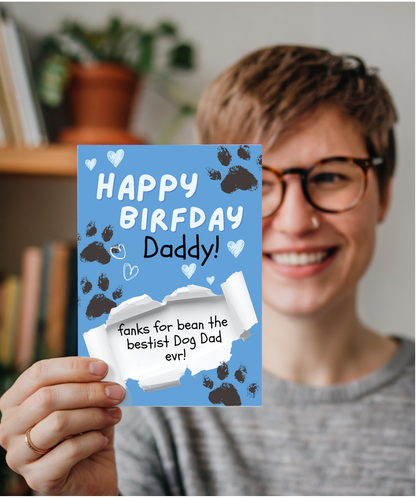 Funny Dog Dad Birthday Card from the Dog Pet Parent Gift