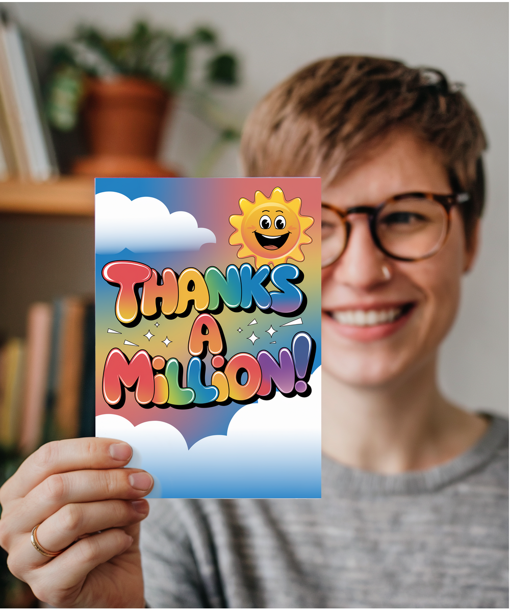 Thanks a Million Card rainbow happy