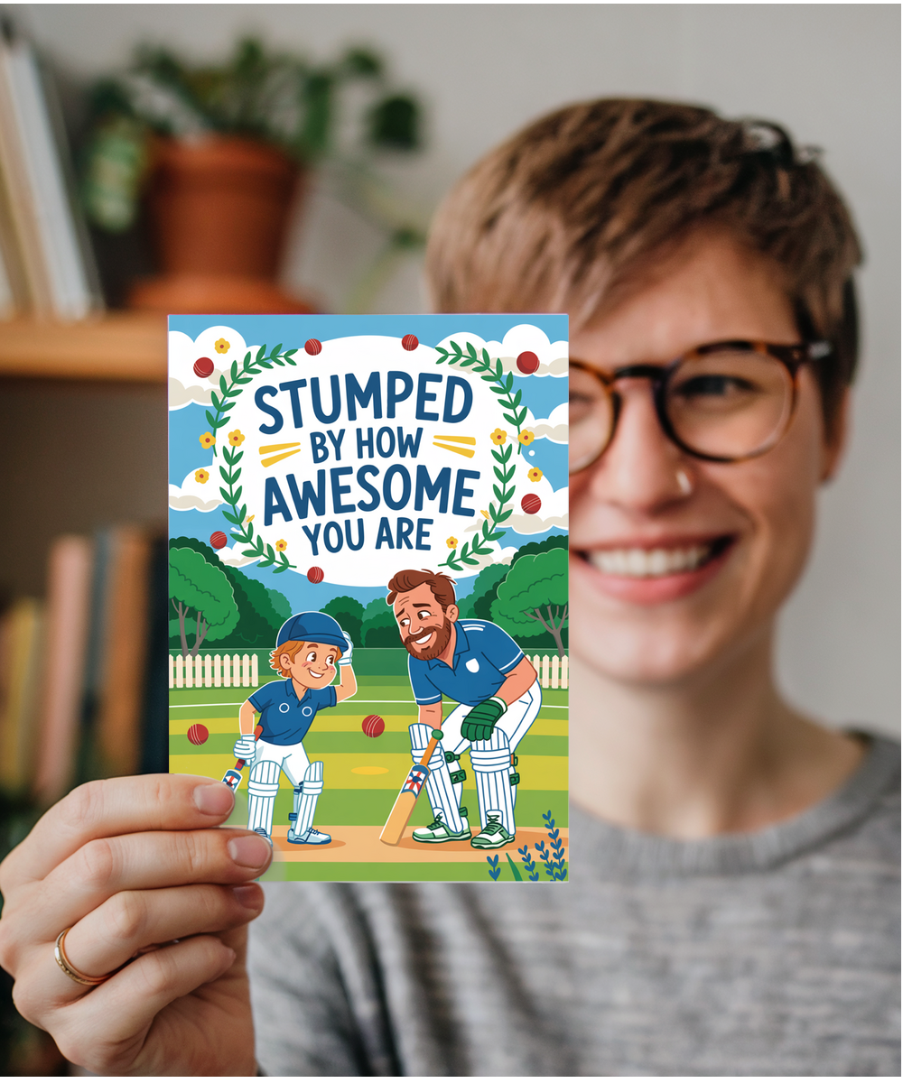 Cricket Themed Card for Son Stumped by How Awesome You Are