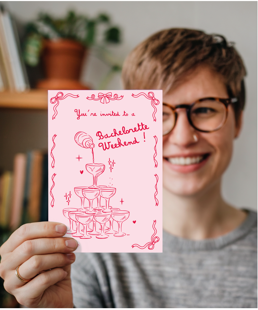 Bachelorette Weekend Invite Coquette Style