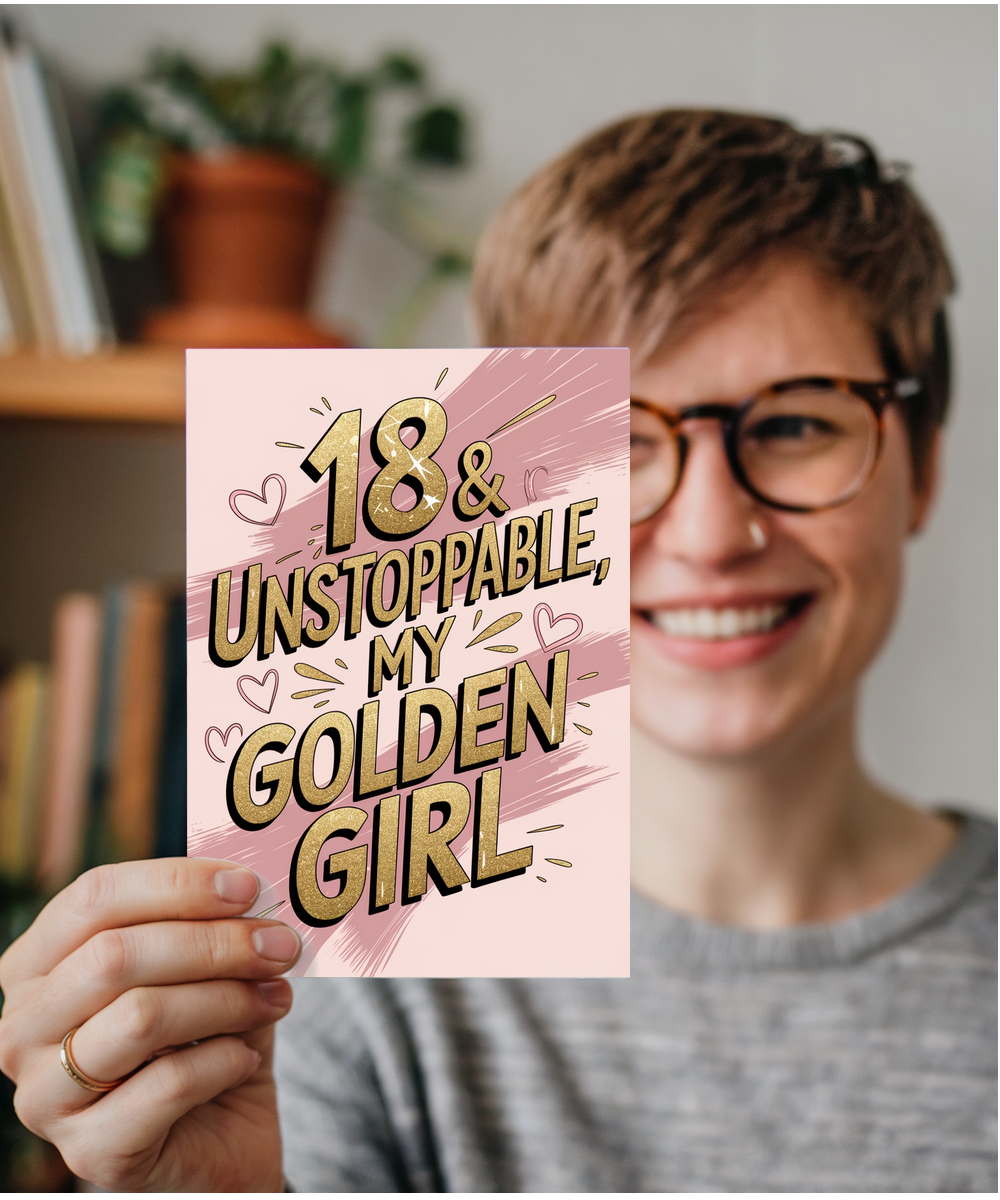 18th Birthday Card My Golden Girl