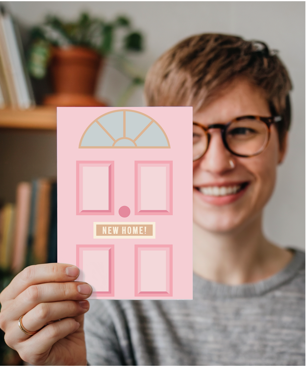 new home pink door