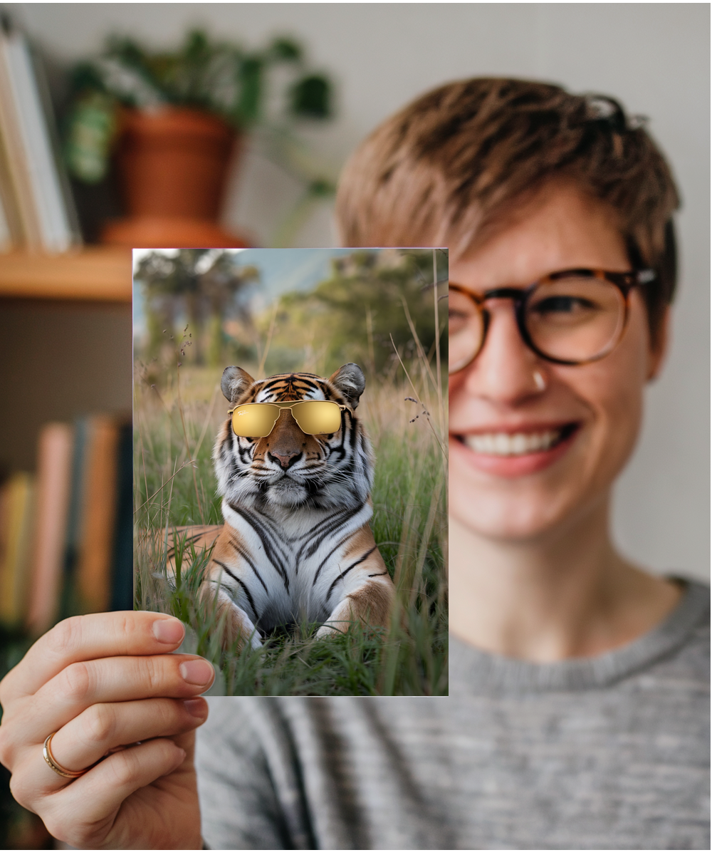 Tiger with Gold-Tinted Shades