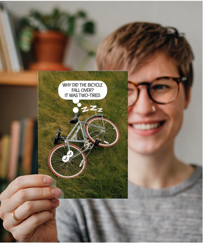 Why did the bicycle fall over? It was two-tired.
