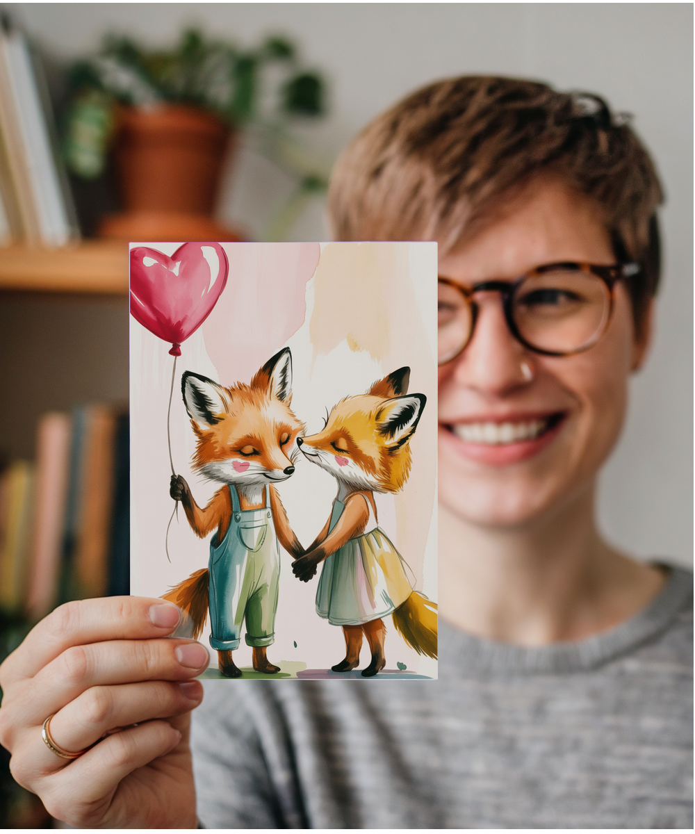 Valentines Foxes in love