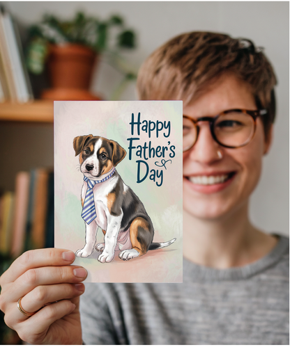 Happy Father's Day - Puppy with a Tie