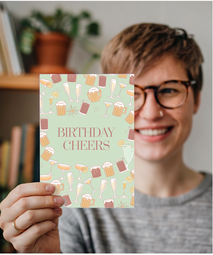 Birthday Cheers Card for Man Beer ipa larger