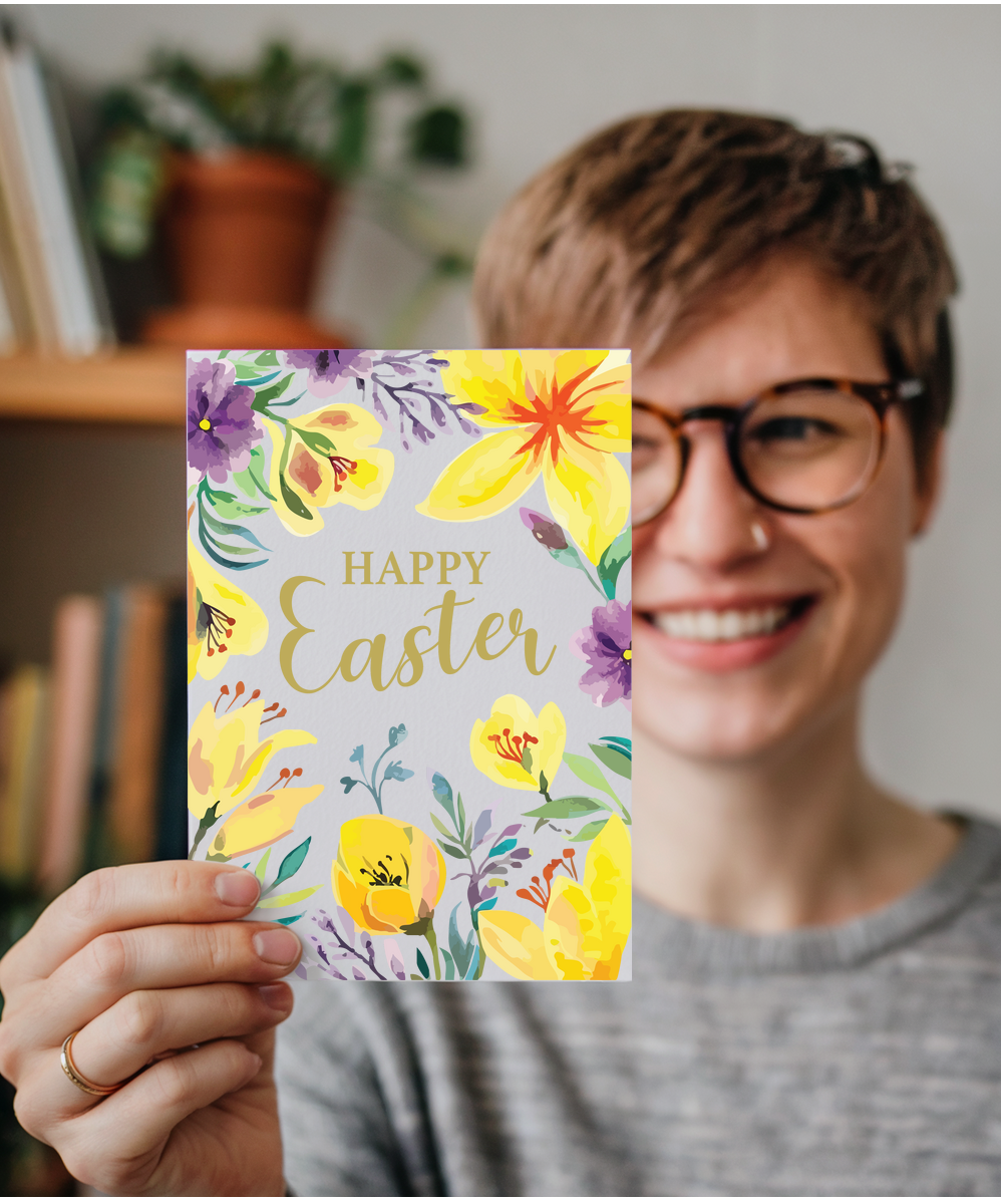 Happy easter flowers