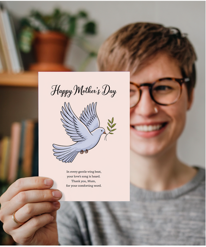 Mothers Day Card Thank you mum dove Traditional poem
