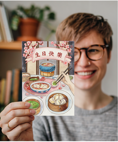 Cantonese Happy Birthday with Festive Food