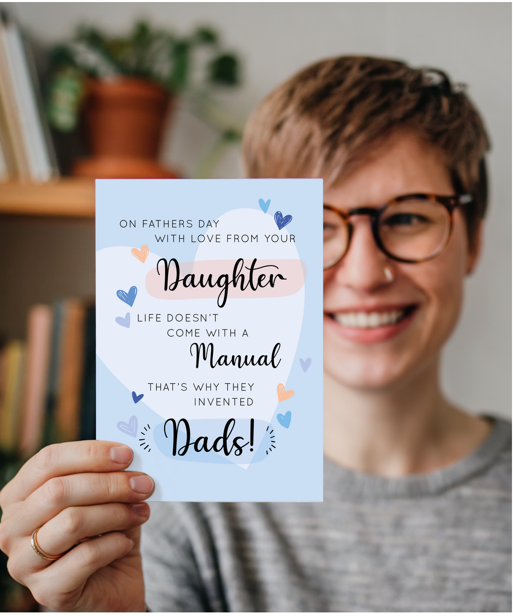 Happy Fathers Day Card Heartfelt Message from Daughter for Dad Grandad Husband