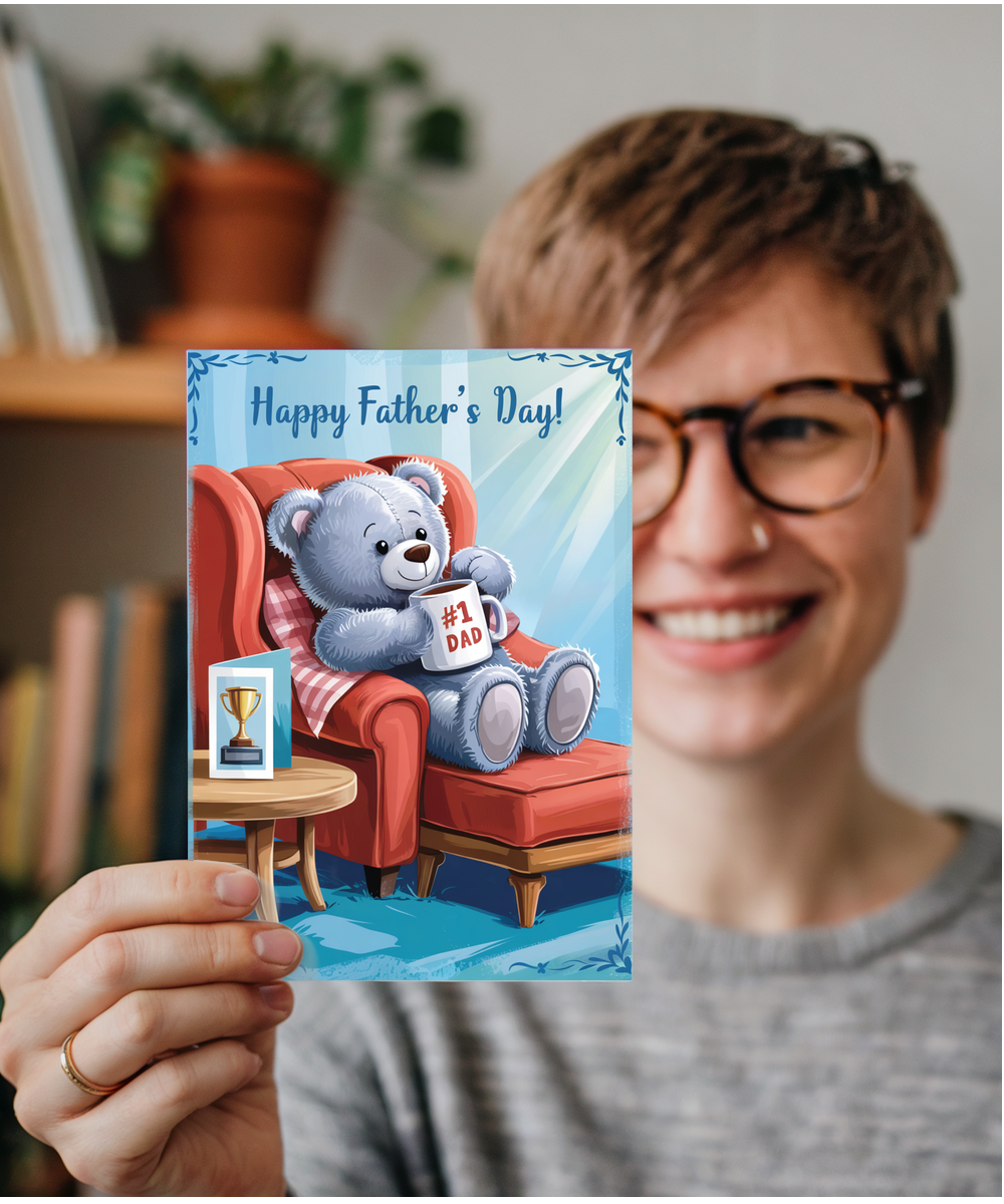 Father's day card #1 Dad teddy bear