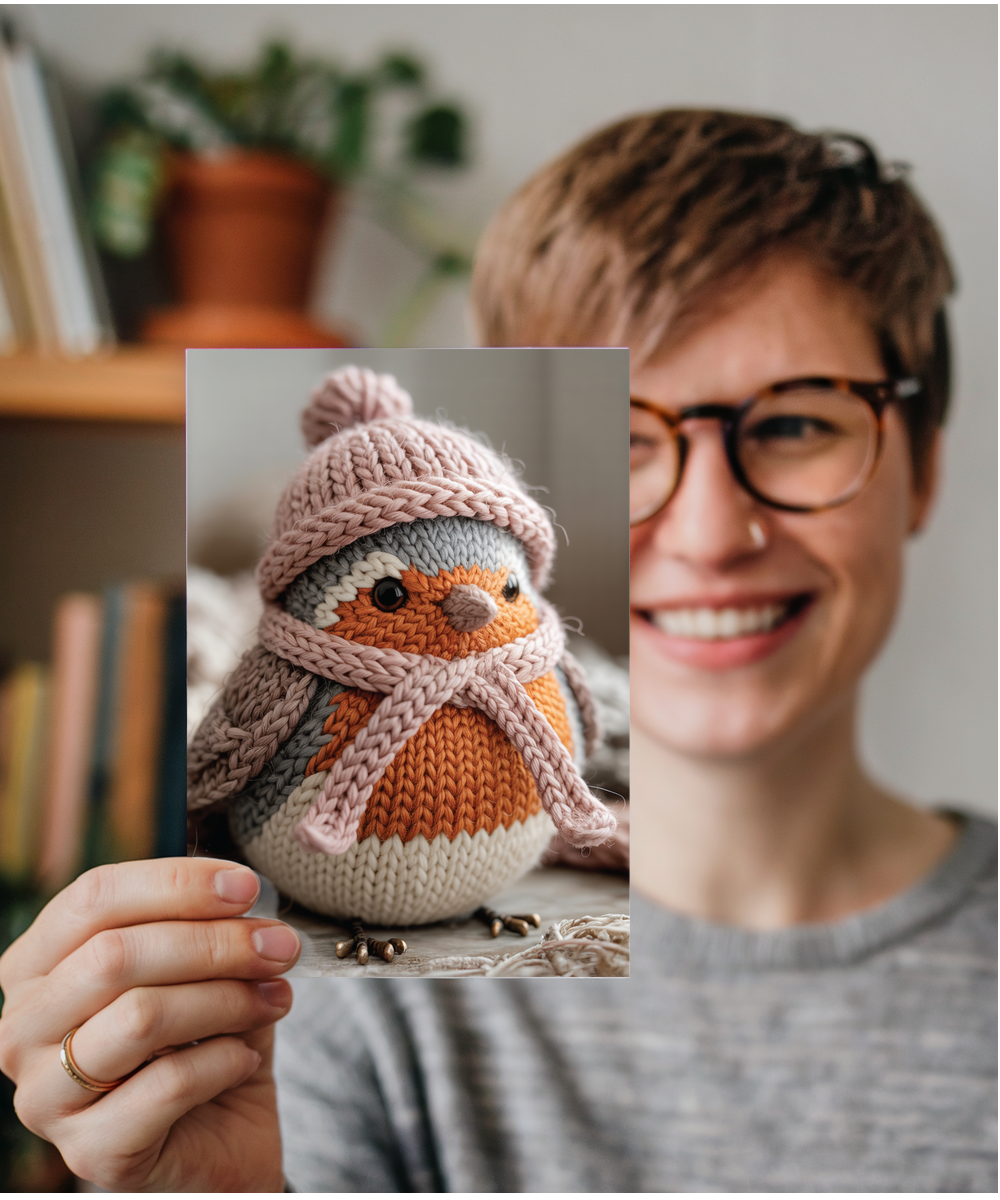 Knitted robin