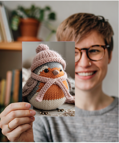 Knitted robin