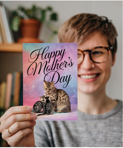 Happy Mother's Day with Cat and Kittens