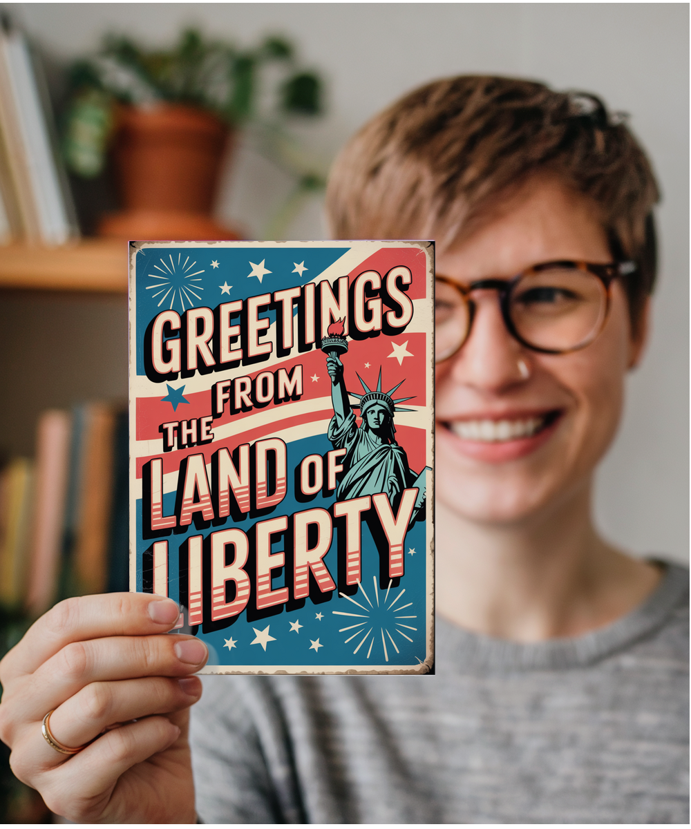 Greetings from the land of liberty independance day