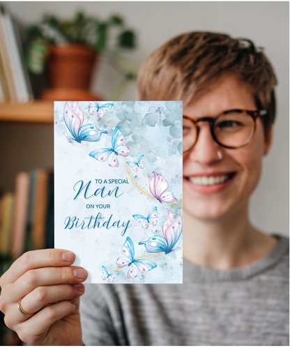 To a special nan on your birthday, butterfly