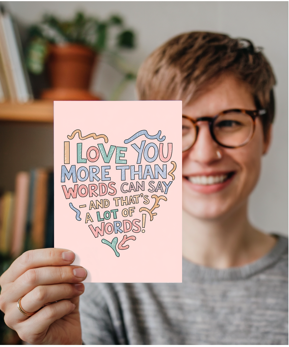 Anniversary card for husband Wife I Love You More Than Words Can Say