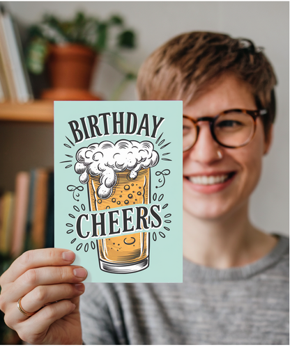 Birthday Cheers card for him craft beer pint