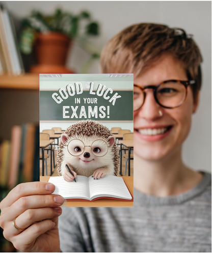 Good Luck in Your Exams Hedgehog with Glasses