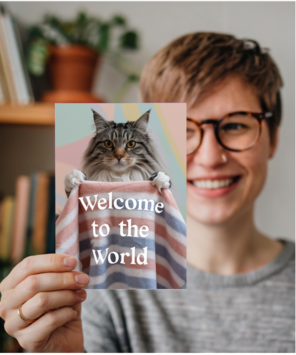 Welcome to the World with Cat with a Baby Blanket