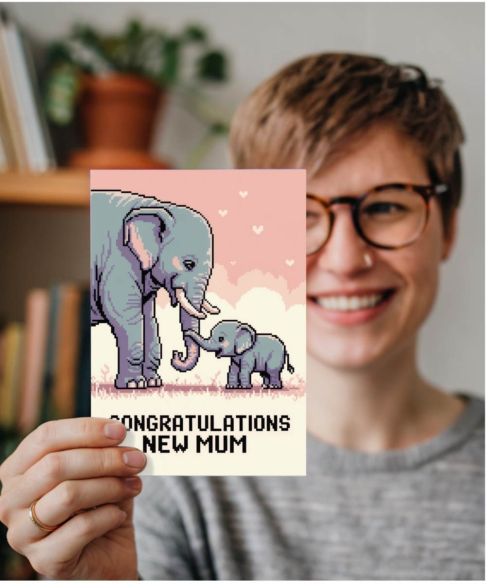 New mum pixel elephant baby