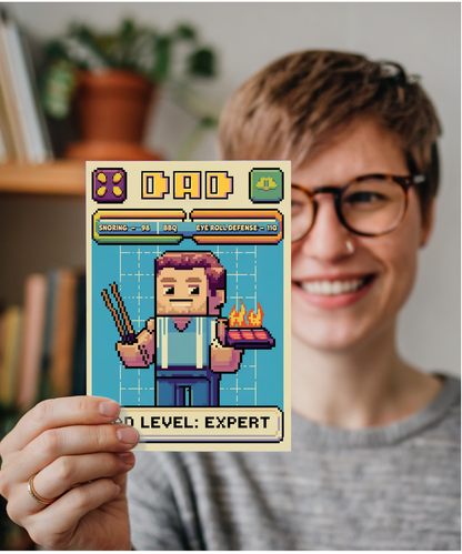Fathers day Pixel game card