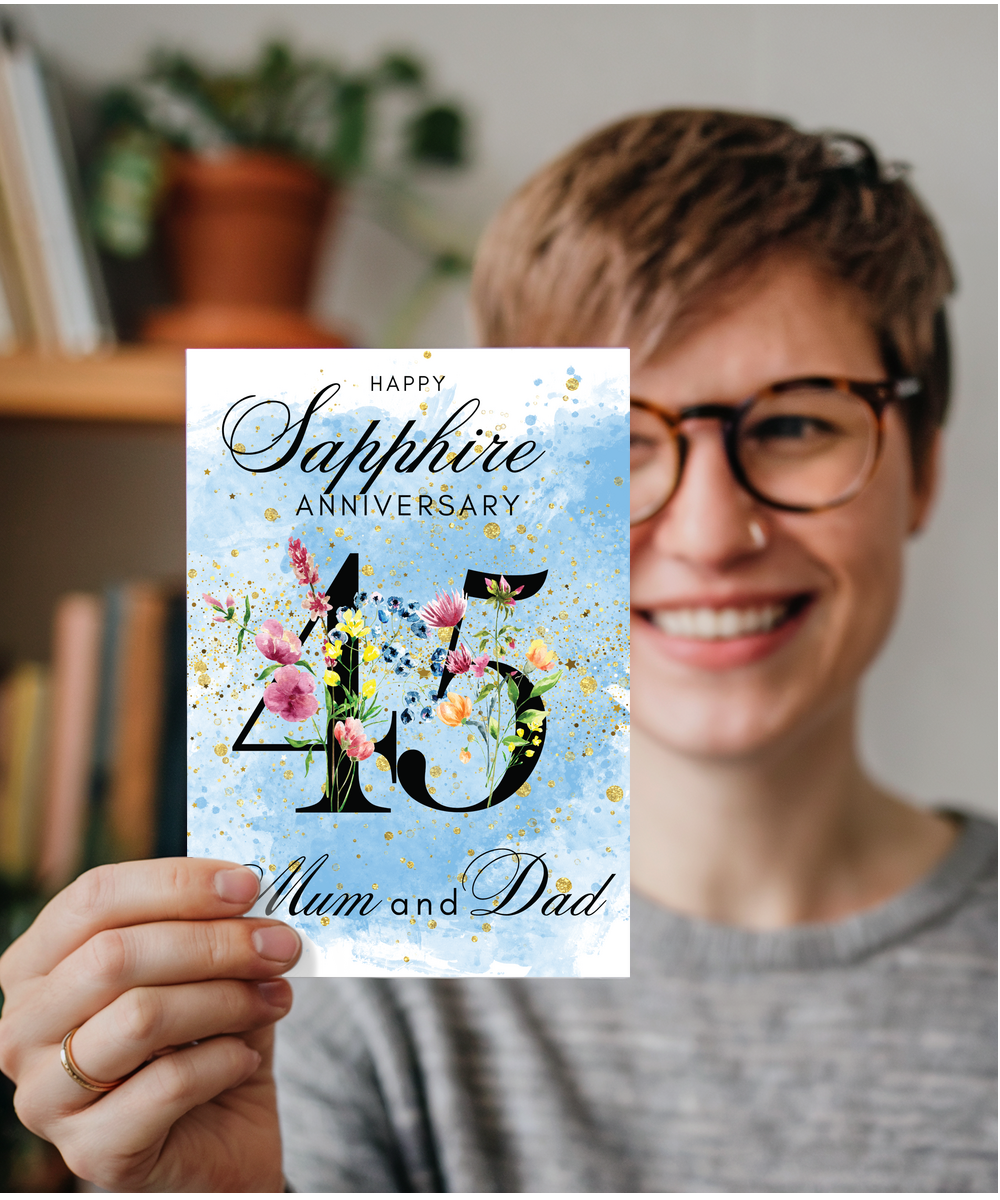 A5 Sapphire anniversary mum and dad