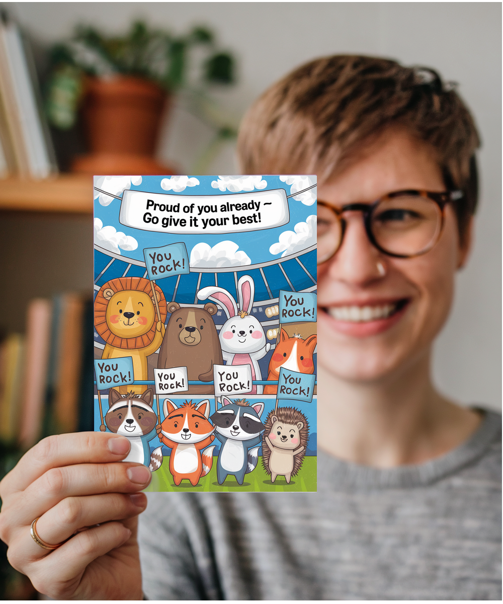 Good Luck Card for child Proud of You Already Go Give It Your Best