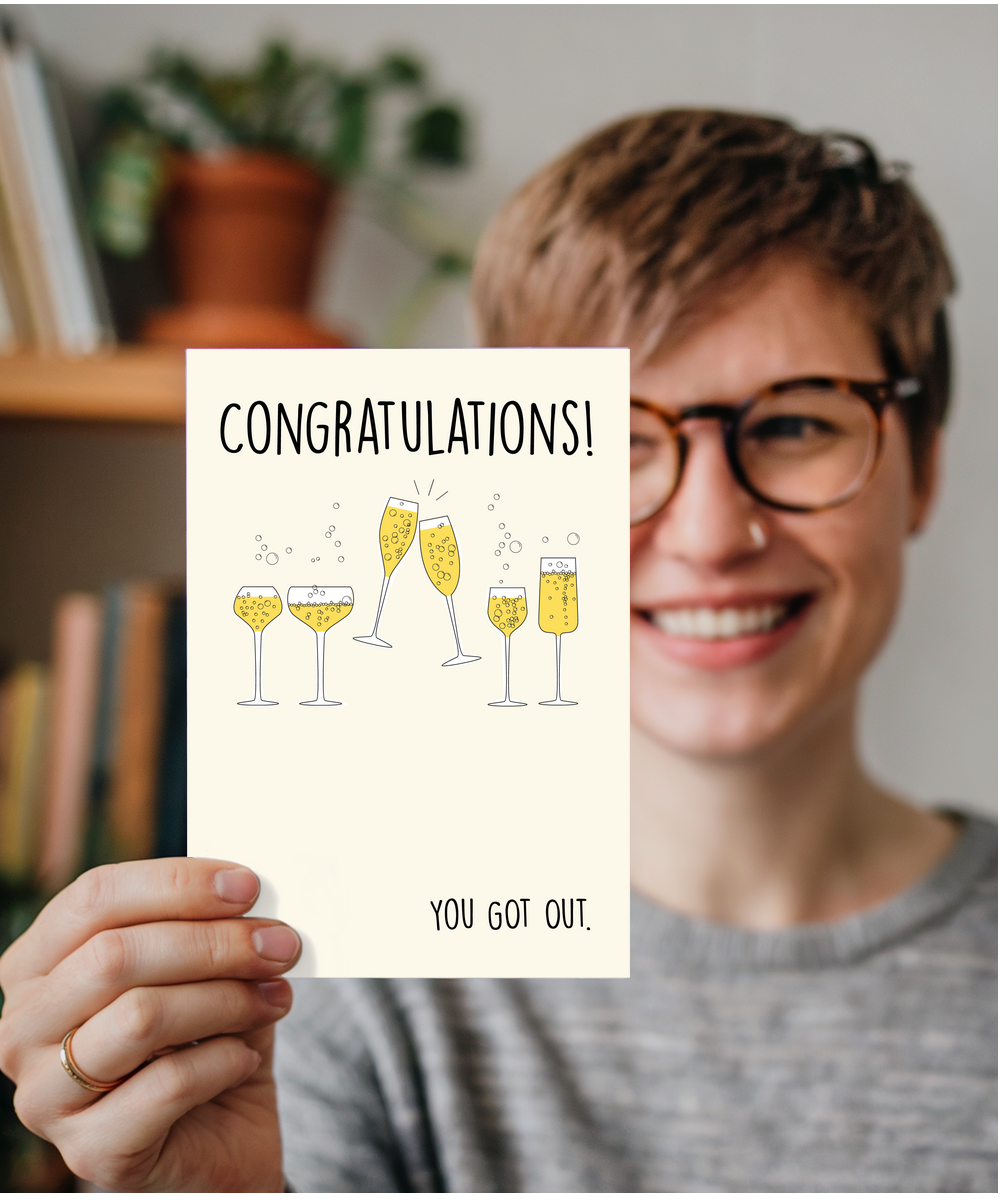 Funny Goodbye Card for Coworker You Got Out Joke