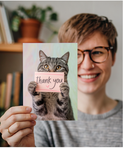 Thank You with Cat with a ThankwithYou Note