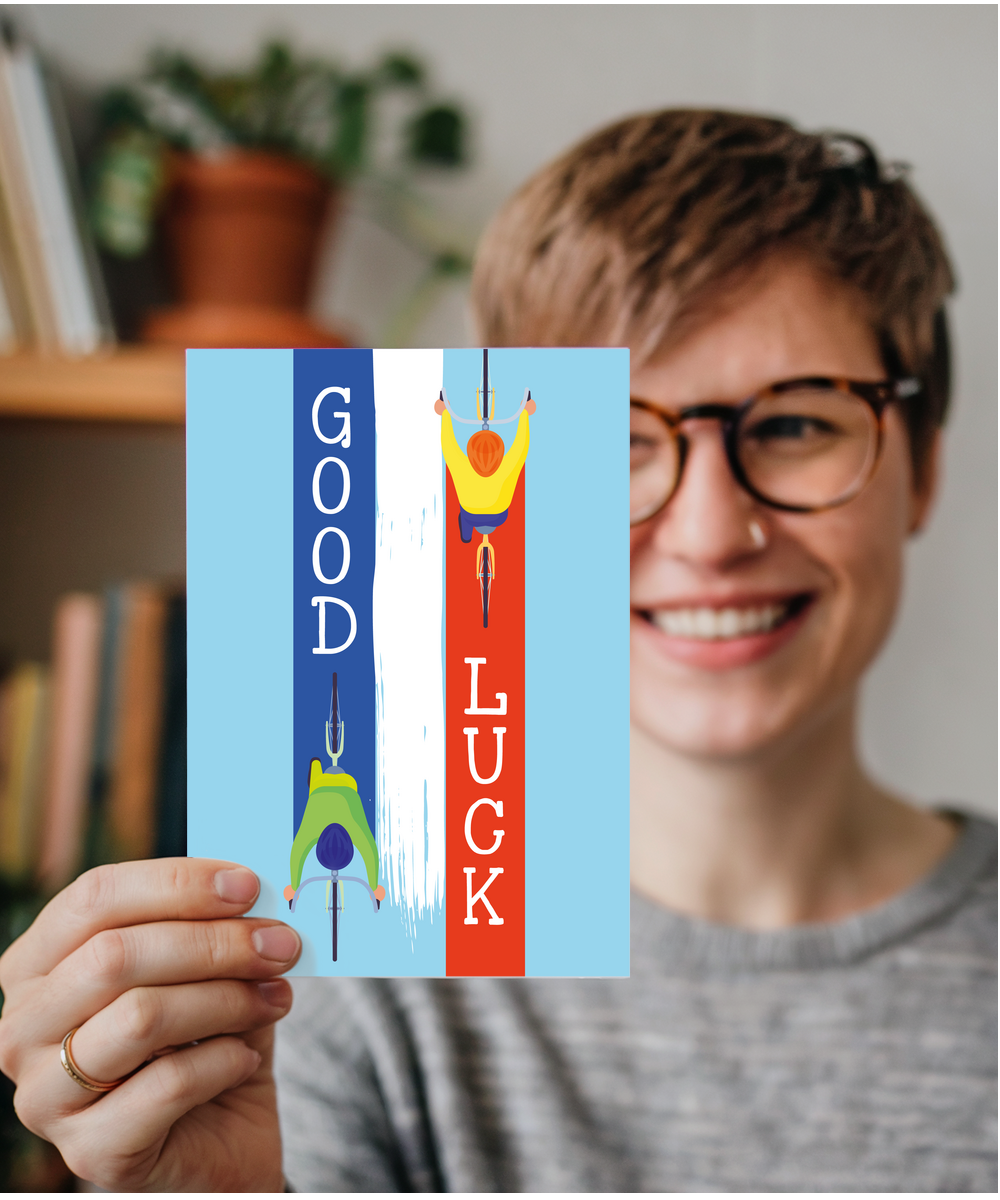 Good Luck Card for Cycling Race Sports Challenge in France
