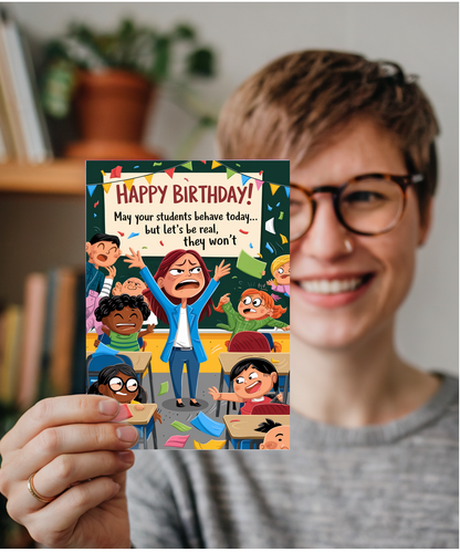 Birthday Card for Teacher May Your Students Behave Today